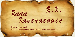 Rada Kastratović vizit kartica